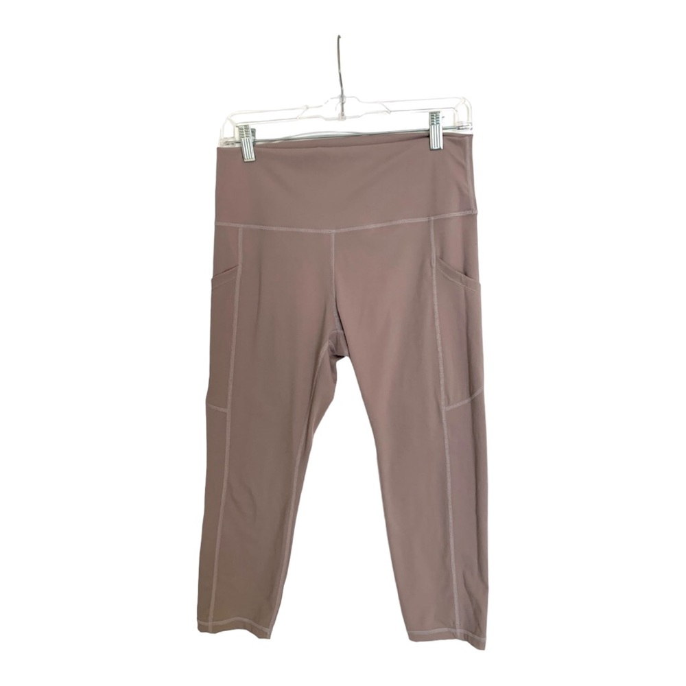 Desol Cropped Athletic Leggings Size L,  women, high waist Tummy control, Tan